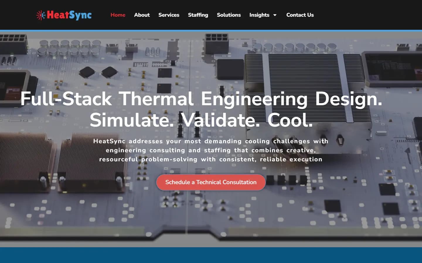 نمای بالای صفحهٔ HeatSync