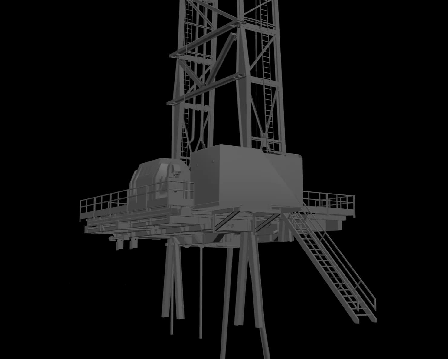 مدل سه‌بعدی دکل حفاری Drilling Fluid Well Control Online Simulator